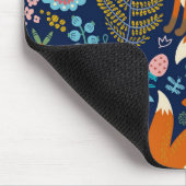 Cute Colorful Flowers & Foxes Pattern Muismat (Hoek)