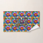 Cute Colorful Flowers Pattern Bad Handdoek (Handdoek)