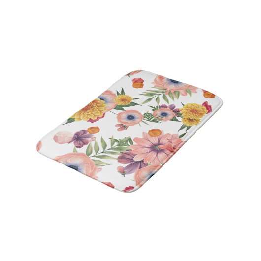 Cute Colorful Flowers Pattern Badmat (Gekanteld)