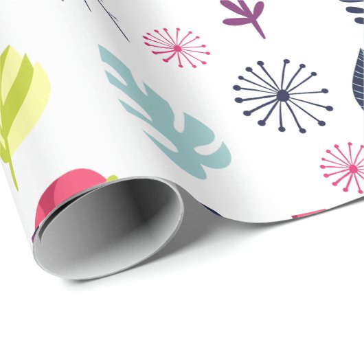 Cute Colorful Flowers Pattern Cadeaupapier (Rol Hoek)