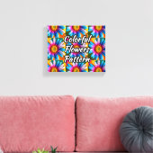 Cute Colorful Flowers Pattern Canvas Afdruk (Insitu (Woonkamer))
