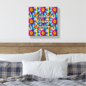 Cute Colorful Flowers Pattern Canvas Afdruk (Insitu (Slaapkamer))