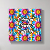 Cute Colorful Flowers Pattern Canvas Afdruk (Voorkant)