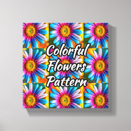Cute Colorful Flowers Pattern Canvas Afdruk