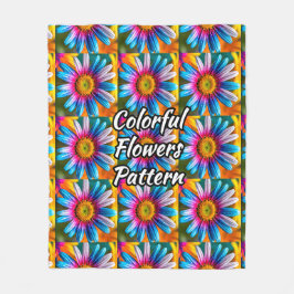 Cute Colorful Flowers Pattern Fleece Deken