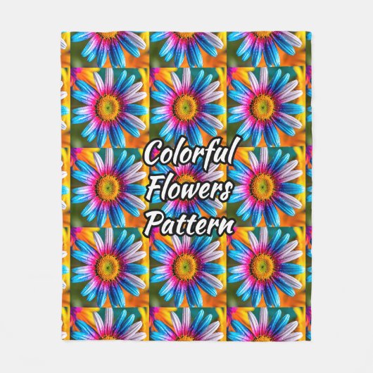 Cute Colorful Flowers Pattern Fleece Deken (Voorkant)
