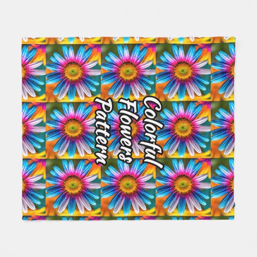 Cute Colorful Flowers Pattern Fleece Deken (Voorkant (Horizontaal))