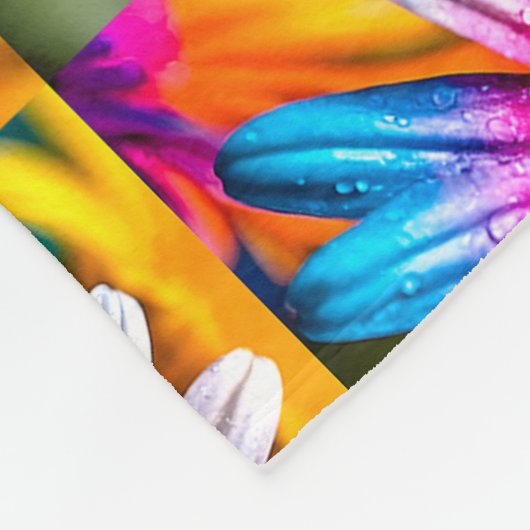 Cute Colorful Flowers Pattern Fleece Deken (Hoek)