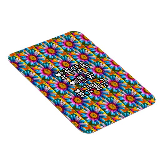 Cute Colorful Flowers Pattern Magneet (Rechterzijde)