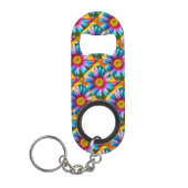 Cute Colorful Flowers Pattern Mini Flessenopener (Voorkant)