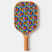 Cute Colorful Flowers Pattern Pickleball Paddle (Voorkant)