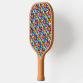 Cute Colorful Flowers Pattern Pickleball Paddle (Links)