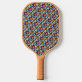 Cute Colorful Flowers Pattern Pickleball Paddle (Achterkant)