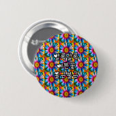 Cute Colorful Flowers Pattern Ronde Button 5,7 Cm (Voorkant /achterkant)