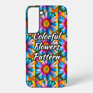 Cute Colorful Flowers Pattern Samsung Galaxy Hoesje