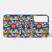 Cute Colorful Flowers Pattern Samsung Galaxy Hoesje (Achterkant horizontaal)