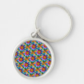 Cute Colorful Flowers Pattern Sleutelhanger (Voorkant)