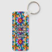 Cute Colorful Flowers Pattern Sleutelhanger (Achterkant)