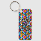Cute Colorful Flowers Pattern Sleutelhanger (Voorkant)