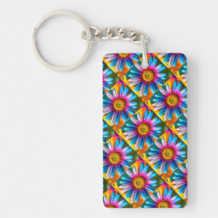 Cute Colorful Flowers Pattern Sleutelhanger