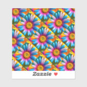 Cute Colorful Flowers Pattern Sticker (Vel)