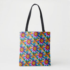 Cute Colorful Flowers Pattern Tote Bag