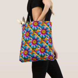 Cute Colorful Flowers Pattern Tote Bag