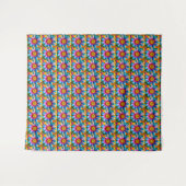 Cute Colorful Flowers Pattern Wandkleed (Voorkant (horizontaal))