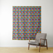Cute Colorful Flowers Pattern Wandkleed (In situ)