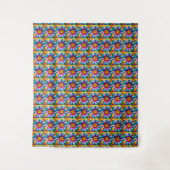 Cute Colorful Flowers Pattern Wandkleed (Voorkant)