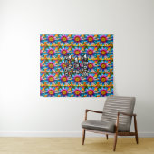 Cute Colorful Flowers Pattern Wandkleed (In Situ (horizontaal))