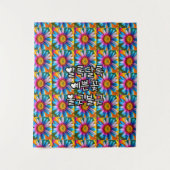 Cute Colorful Flowers Pattern Wandkleed (Voorkant)