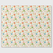 Cute Colorful Flowers Seamless Pattern Cadeaupapier (Vlak)