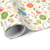 Cute Colorful Flowers Seamless Pattern Cadeaupapier (Rol Hoek)