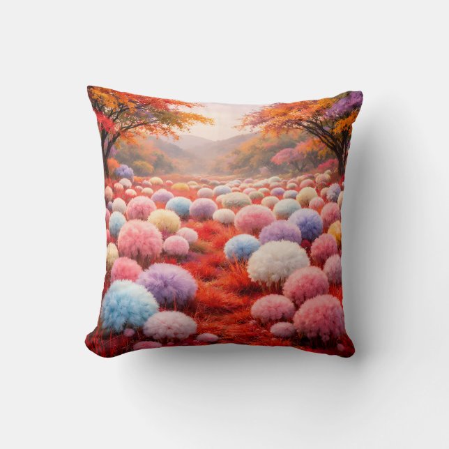 Cute Colorful Fluffy Forest Kids Pillow Kussen (Voorkant)