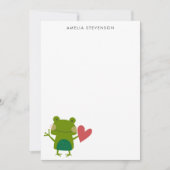 Cute Colorful Frog Personalized Stationery Notitiekaartje (Voorkant)
