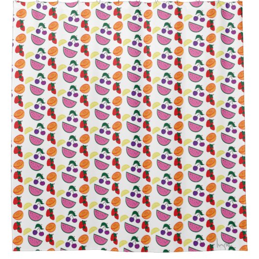 Cute Colorful Fruit Summer Pattern Douchegordijn (Voorkant)