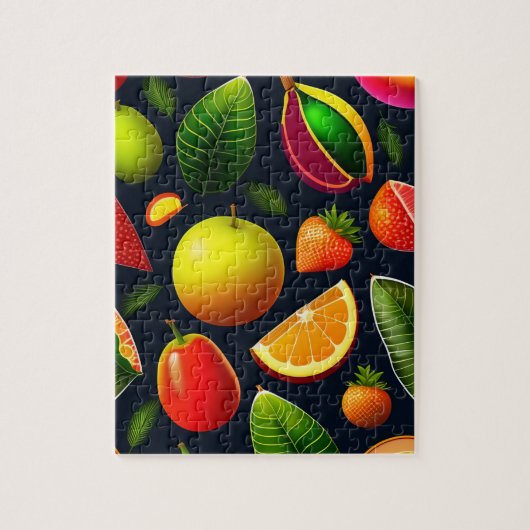 Cute Colorful Fruits Patroon Legpuzzel (Verticaal)