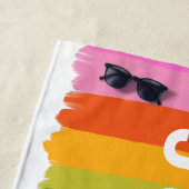 Cute Colorful Fun Rainbow Stripes Personated Strandlaken (In situ)