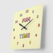 Cute & Colorful Fun Time Vierkante Klok (Hoek)