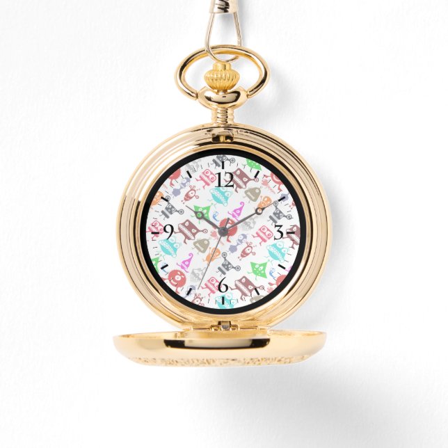 Cute colorful funny monsters patterns horloge (Voorkant)