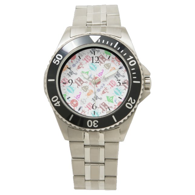 Cute colorful funny monsters patterns horloge (Voorkant)