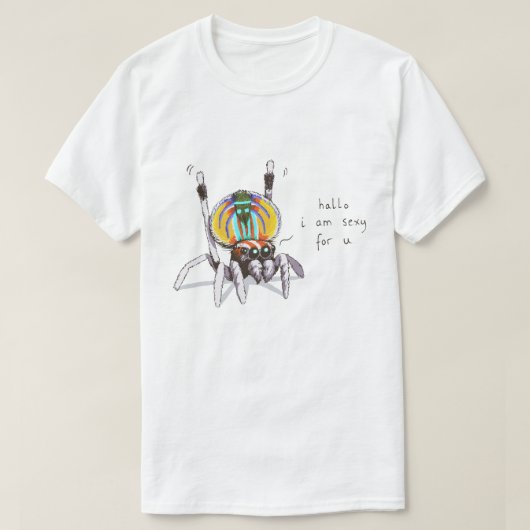 Cute Colorful Funny Peacock Spider Drawing Shirt (Design voorkant)