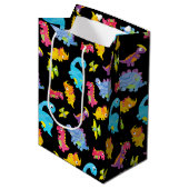 Cute Colorful Funny Unisex Black Baby Dinosaur Medium Cadeauzakje (Voorkant Gekanteld)