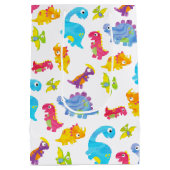 Cute Colorful Funny Unisex White Baby Dinosaur Medium Cadeauzakje (Achterkant)