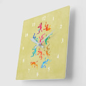 Cute colorful gecko lizard afbeelding vierkante klok (Hoek)