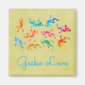 Cute colorful gecko lizard illustratie magneet (Voorkant)