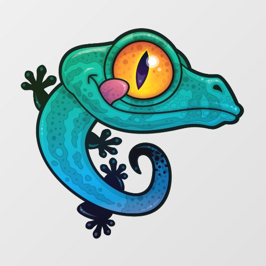 Cute Colorful Gecko Raamsticker (Vel)