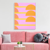 Cute Colorful Geometric Scandinavian Art Roze Canvas Afdruk (Insitu (Woonkamer))