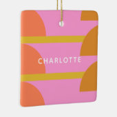 Cute Colorful Geometric Scandinavian Personalized Keramisch Ornament (Rechts)